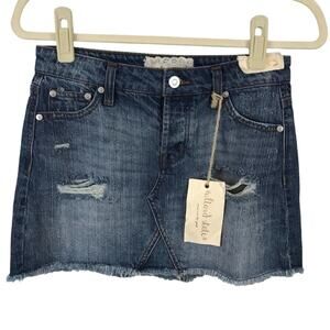 Altar’d State Distressed Denim Mini Skirt XS NWT